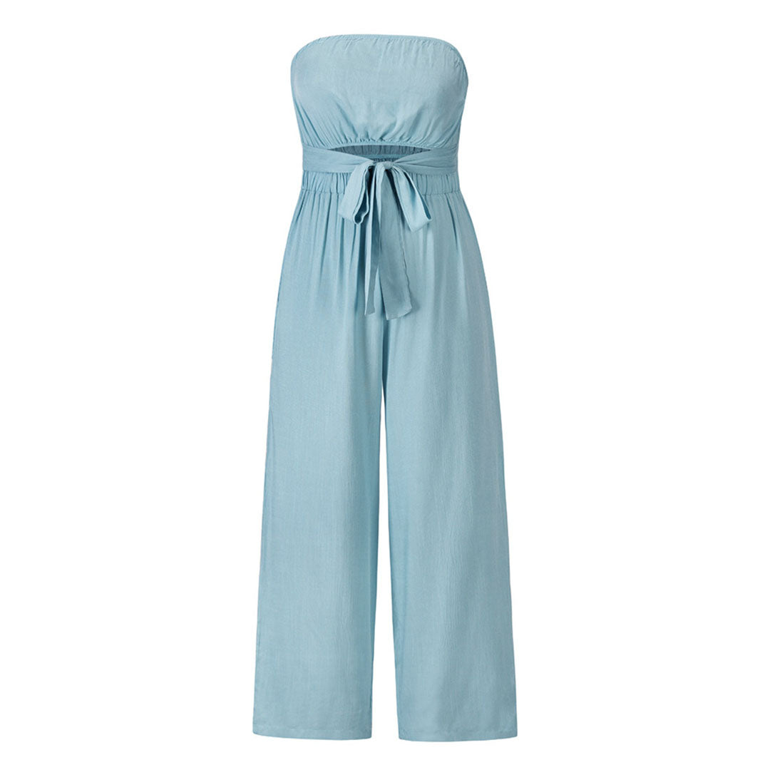 Combinaison Sans Manches pour Femmes - Pantalon Large - Taille Liée - Tissu Léger et Flottant - Aurelles