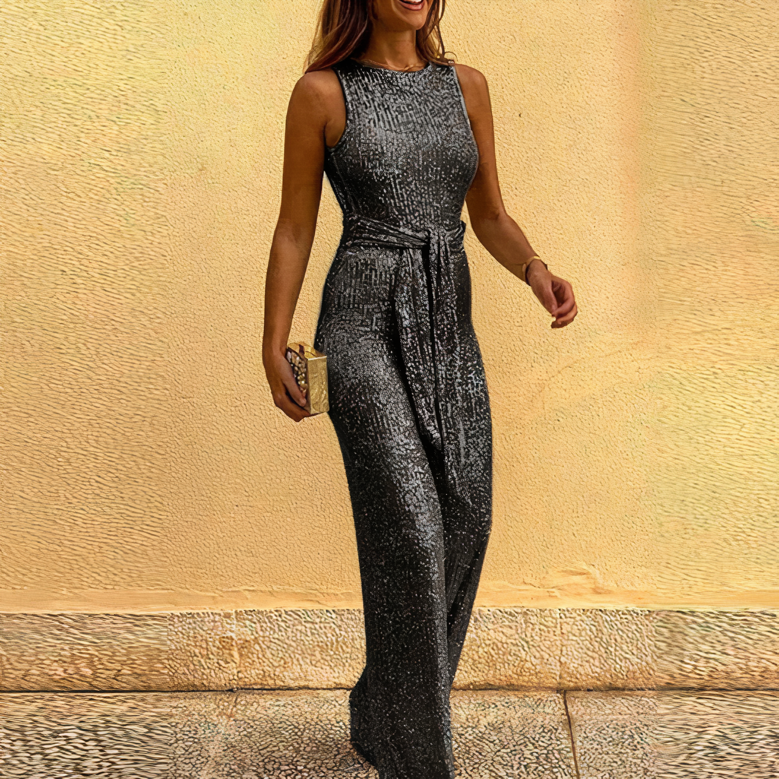 Combinaison Sans Manches En Sequins Pour Femmes Élégante - Aurelles