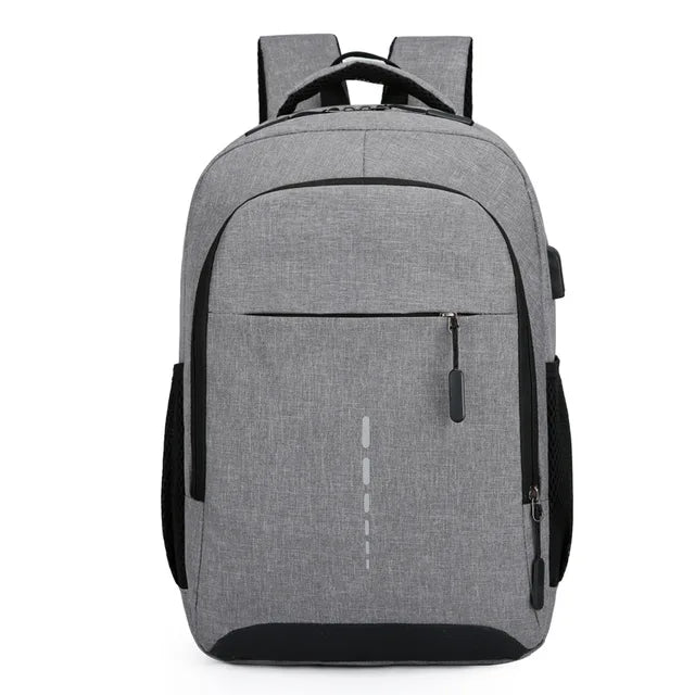 Sac à Dos Urbain Homme Léger Imperméable avec Port USB Compartiment Ordinateur Bande Réfléchissante et Poches Latérales