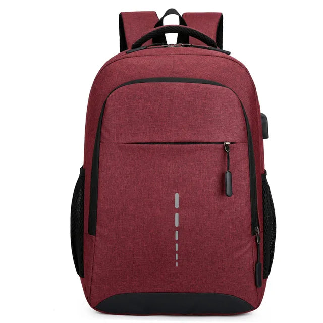 Sac à Dos Urbain Homme Léger Imperméable avec Port USB Compartiment Ordinateur Bande Réfléchissante et Poches Latérales