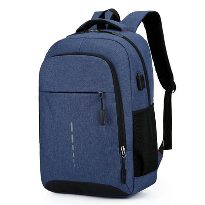 Sac à Dos Urbain Homme Léger Imperméable avec Port USB Compartiment Ordinateur Bande Réfléchissante et Poches Latérales
