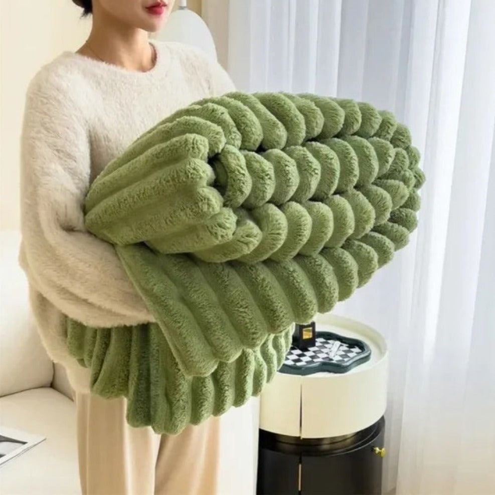 Velora – Plaid Doux à Rayures Luxueux et Confortable
