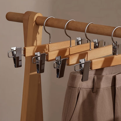 Velora – Cintres à Pantalons en Bois Premium avec Pinces Élégants