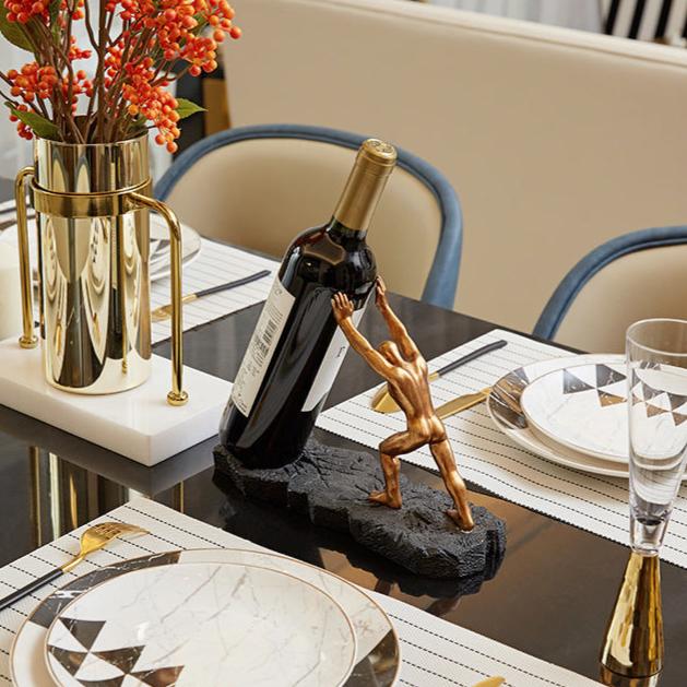 Orion – Porte-Bouteille Sculptural en Bronze