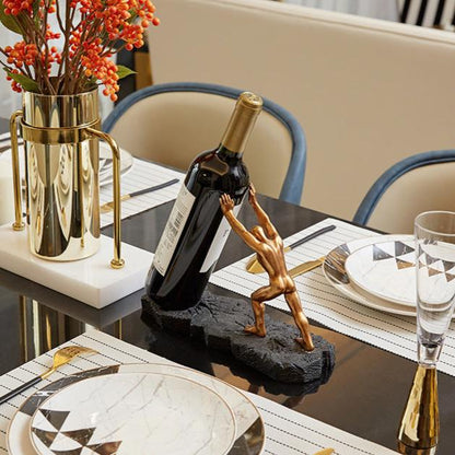 Orion – Porte-Bouteille Sculptural en Bronze