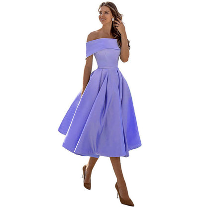 Elegant Off-Shoulder A-Line Dress for Women