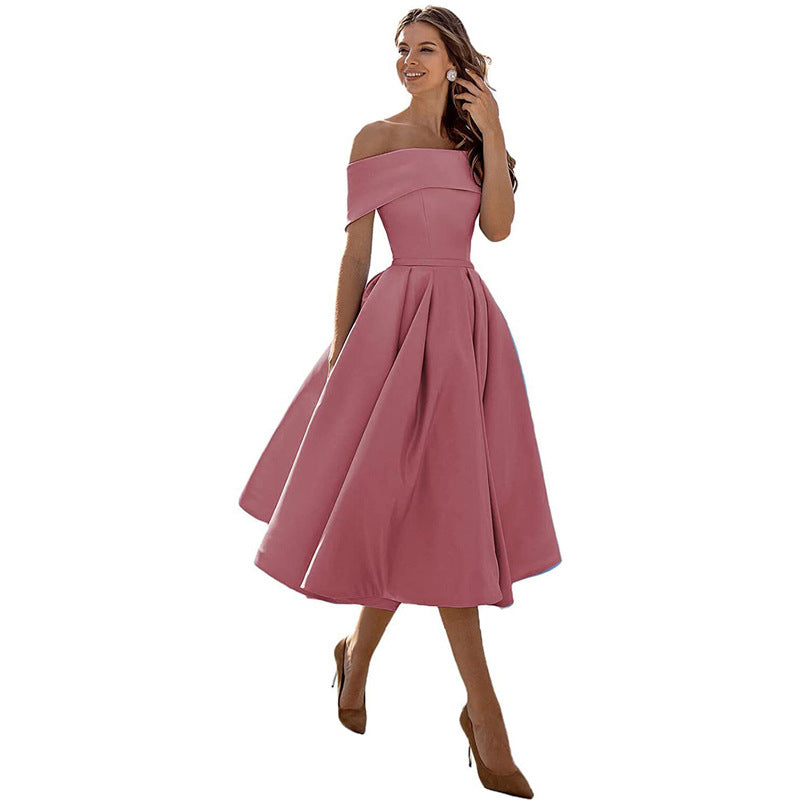 Elegant Off-Shoulder A-Line Dress for Women