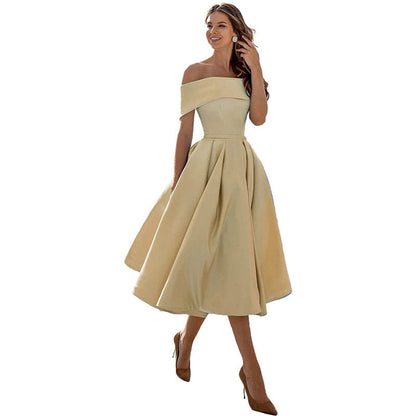 Elegant Off-Shoulder A-Line Dress for Women