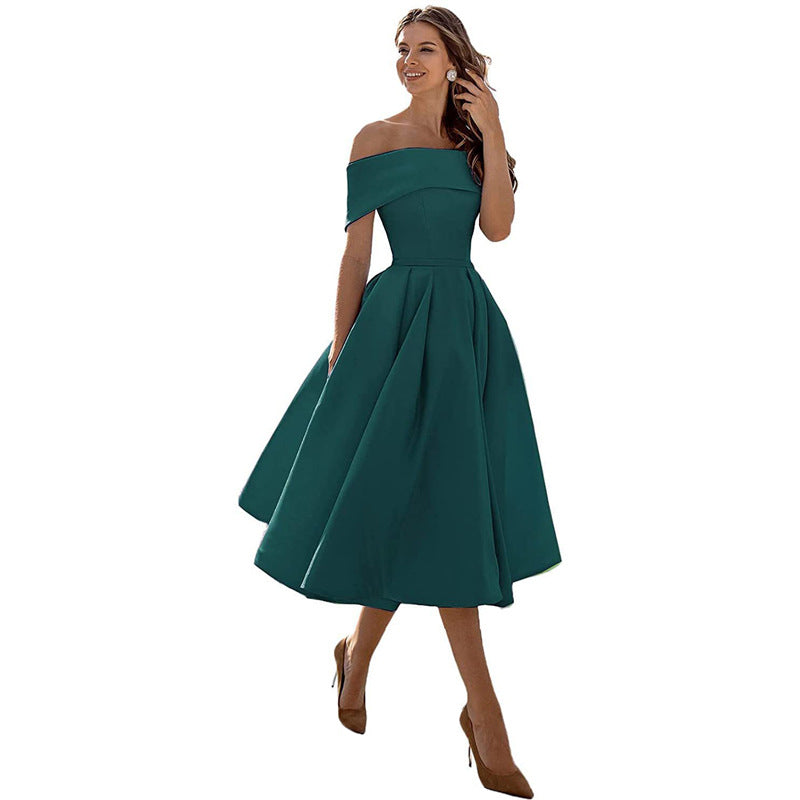 Elegant Off-Shoulder A-Line Dress for Women