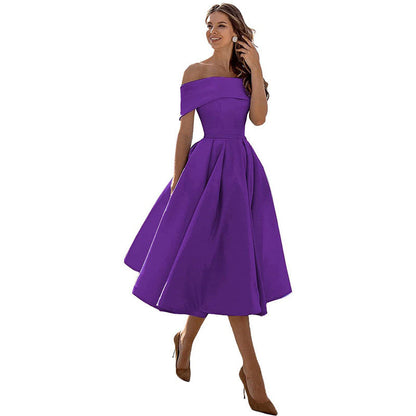 Elegant Off-Shoulder A-Line Dress for Women