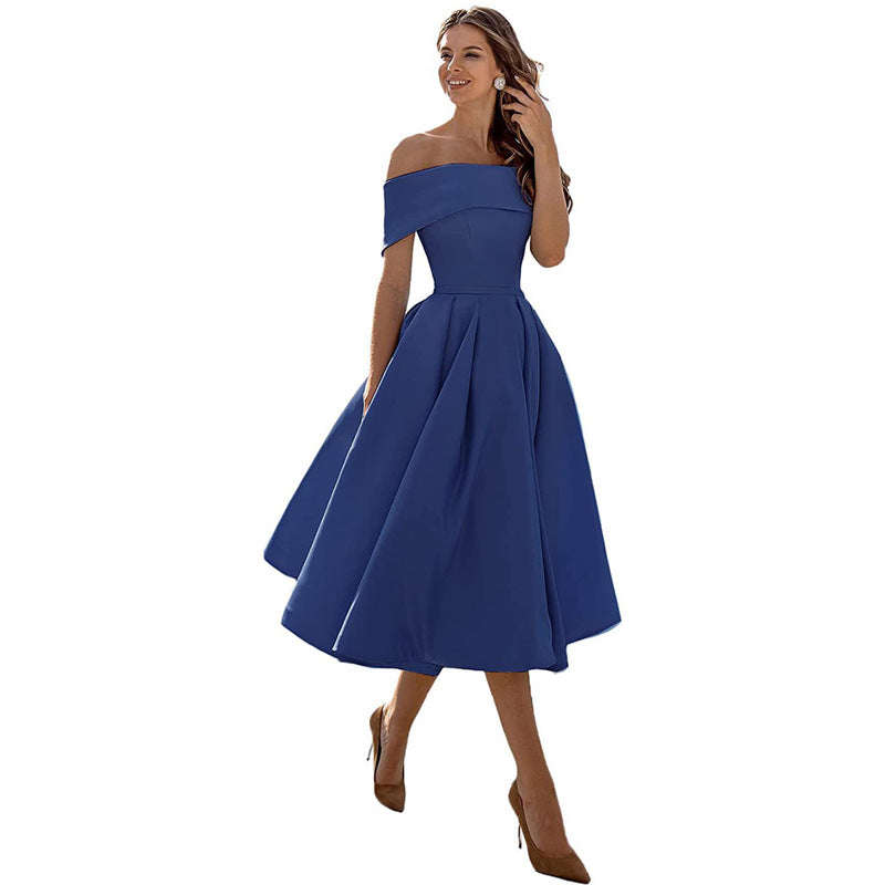 Elegant Off-Shoulder A-Line Dress for Women
