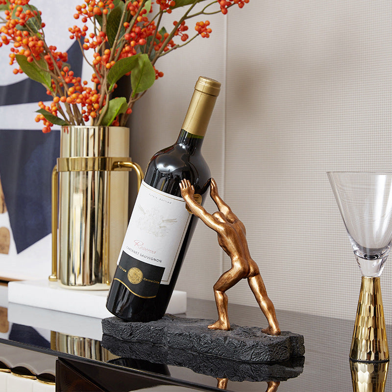 Orion – Porte-Bouteille Sculptural en Bronze
