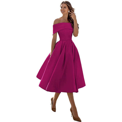 Elegant Off-Shoulder A-Line Dress for Women