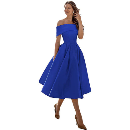 Elegant Off-Shoulder A-Line Dress for Women