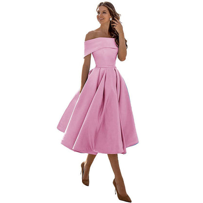 Elegant Off-Shoulder A-Line Dress for Women