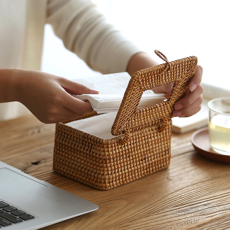 Velora – Emly Rattan Tissue Box