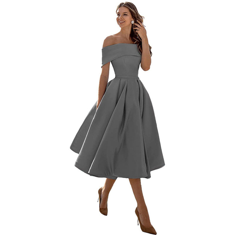 Elegant Off-Shoulder A-Line Dress for Women