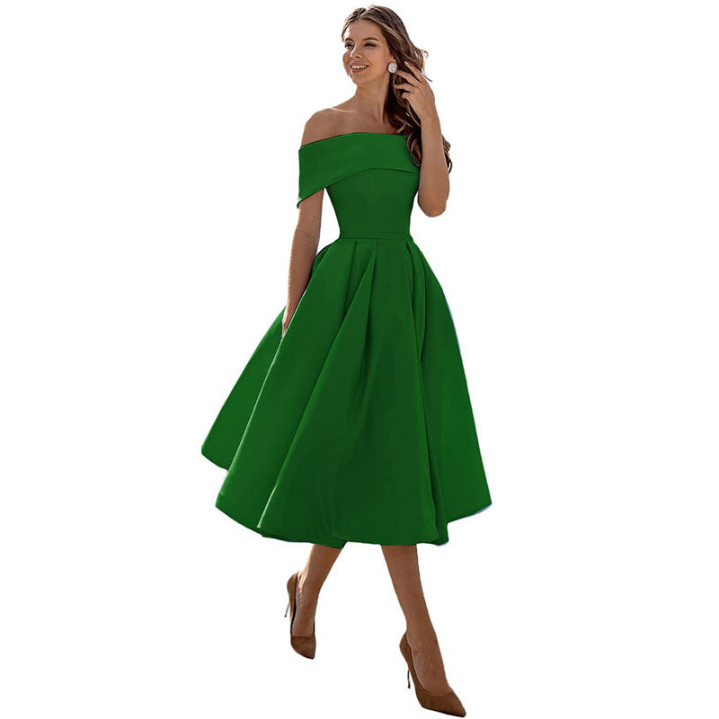 Elegant Off-Shoulder A-Line Dress for Women
