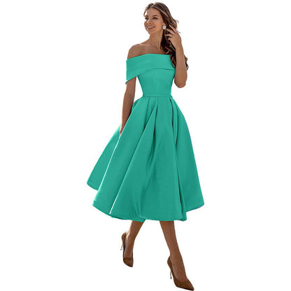 Elegant Off-Shoulder A-Line Dress for Women
