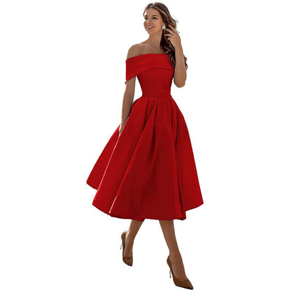 Elegant Off-Shoulder A-Line Dress for Women
