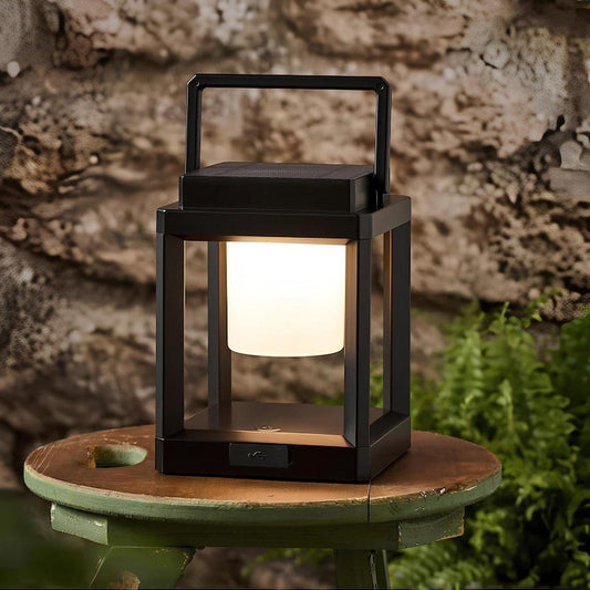 Lanterne Solaire d'Extérieur Portable Rechargeable USB Étanche IP44 pour Jardin Terrasse et Camping