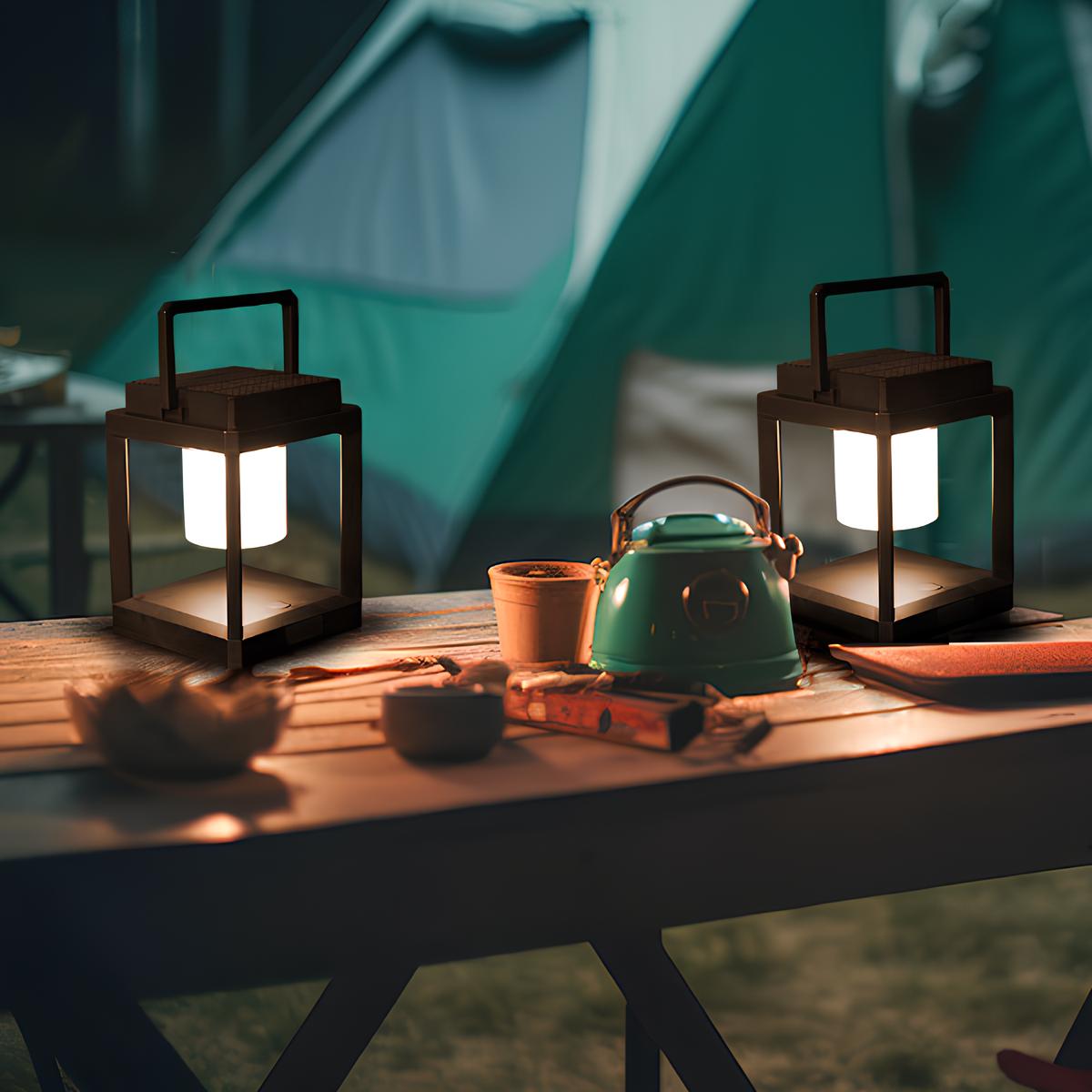 Lanterne Solaire d'Extérieur Portable Rechargeable USB Étanche IP44 pour Jardin Terrasse et Camping