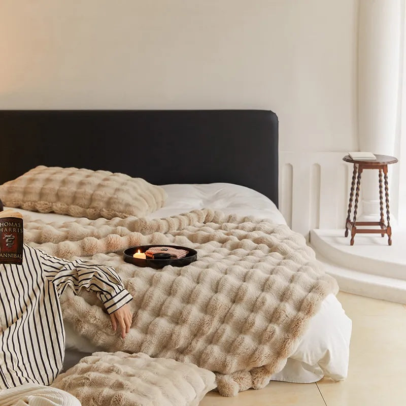 Velora – Plaid en Fausse Fourrure Ultra-doux Pour Salon et Chambre