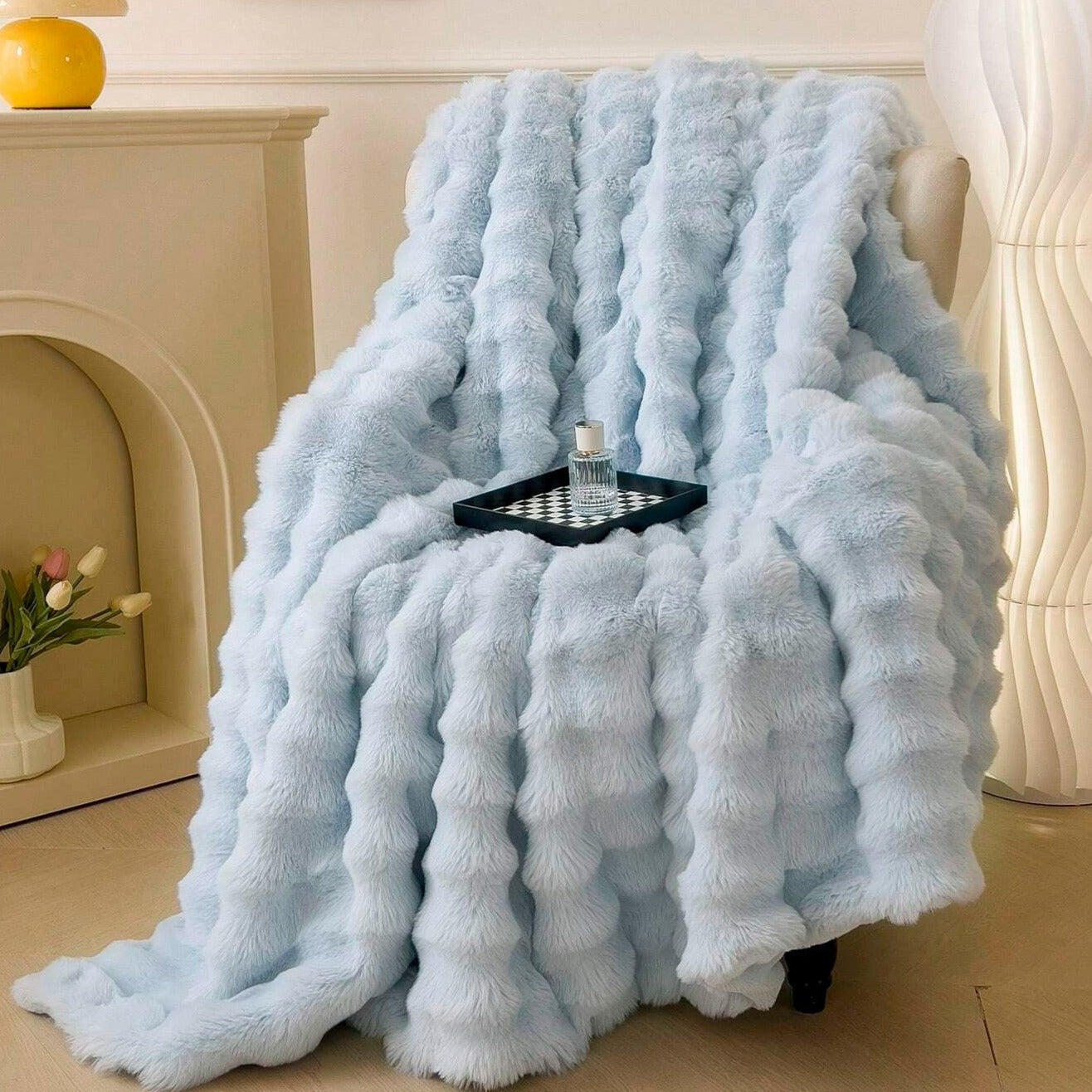 Velora – Plaid en Fausse Fourrure Ultra-doux Pour Salon et Chambre
