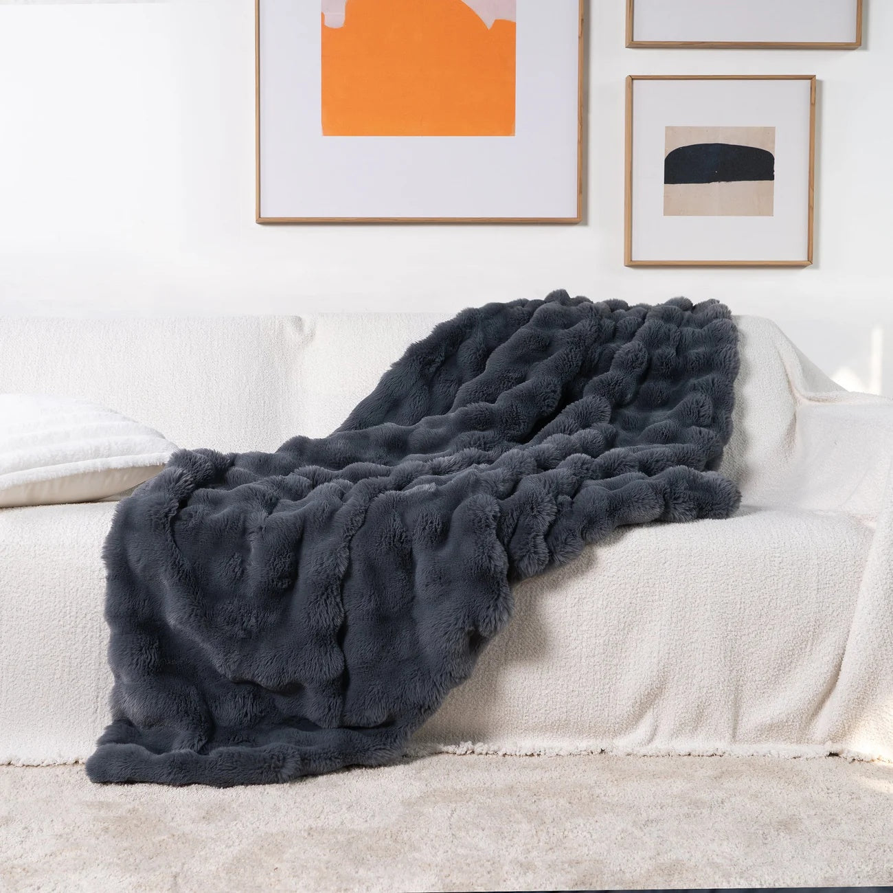 Velora – Plaid en Fausse Fourrure Ultra-doux Pour Salon et Chambre
