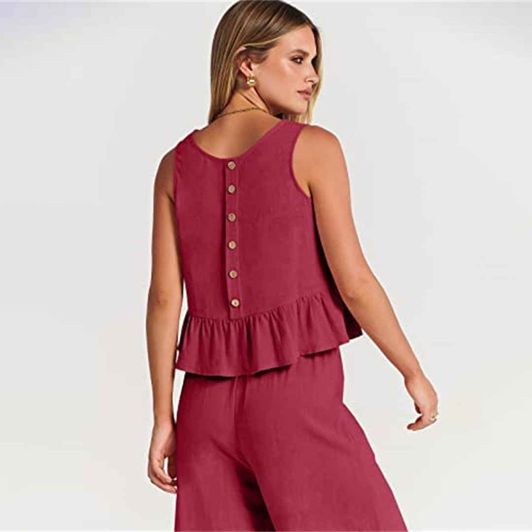 Combinaison Sans Manches Femme Légère et Chic Peplum - Aurelles