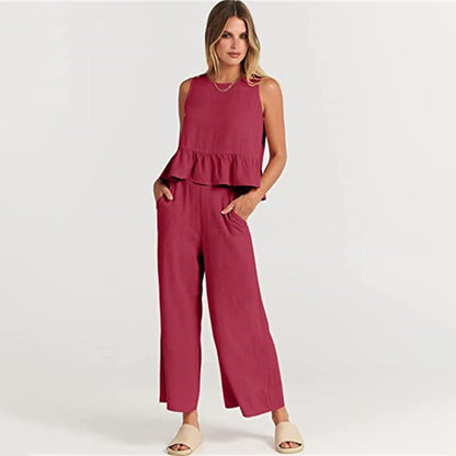 Combinaison Sans Manches Femme Légère et Chic Peplum - Aurelles