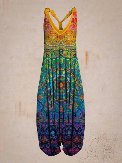 Combinaison Bohémienne Femme - Col Halter - Coupe Ample - Style Harem - Longueur Complète - Aurelles
