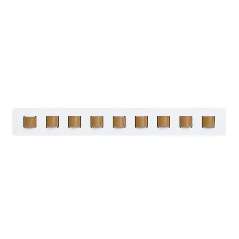 Présentoir Mural pour Lunettes en Bois avec 9 Supports en Cuir pour Lunettes de Soleil et Vue Rangement Décoratif