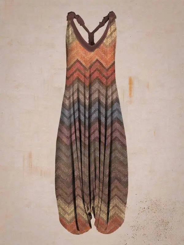 Combinaison Bohémienne Femme - Col Halter - Coupe Ample - Style Harem - Longueur Complète - Aurelles