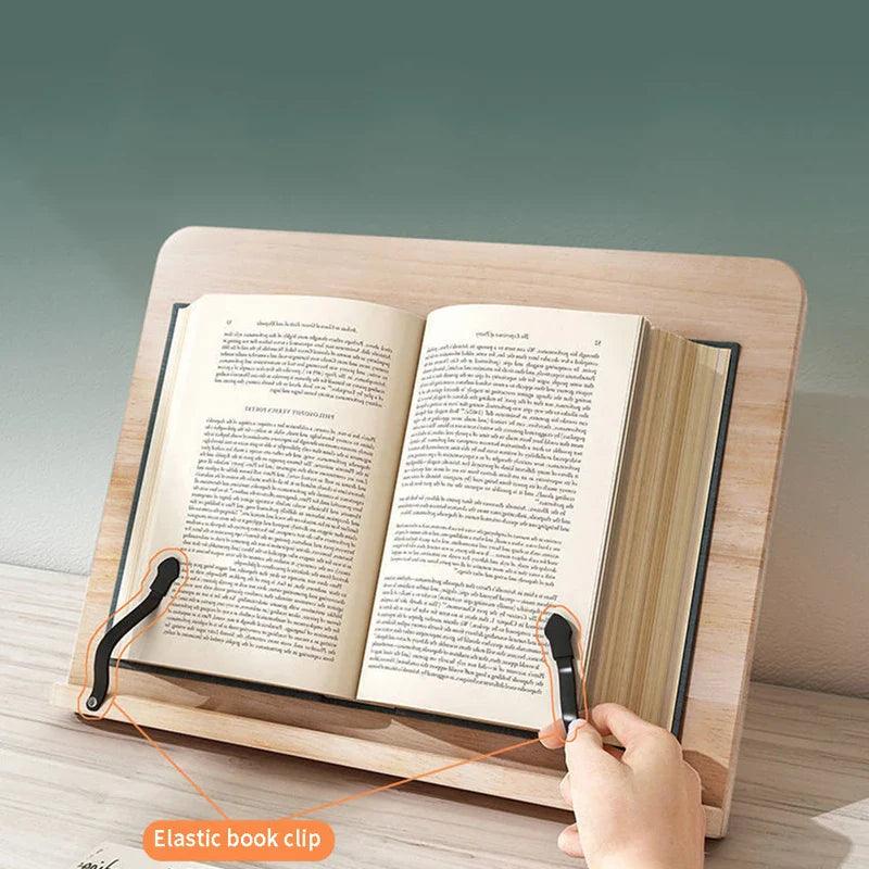 Support de Lecture en Bois Réglable et Pliable pour Livres, Partitions et Recettes