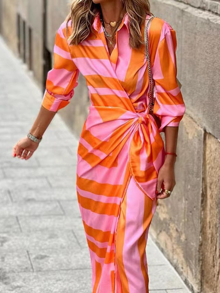 Louisa | Robe d'Été Enveloppante avec Col en Tissu Léger - Aurelles
