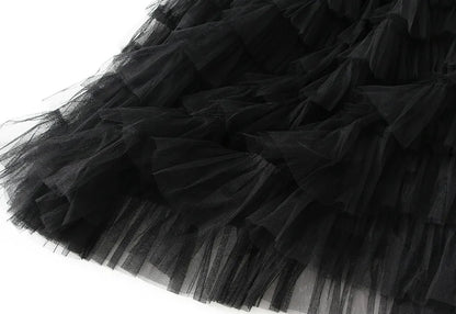 Jupe Midi A-Line en Tulle pour Femmes Élégante en Tulle Superposé - Aurelles