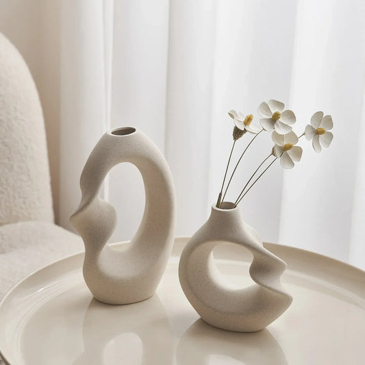 Velora – Ensemble de Vases Sculpturaux en Céramique