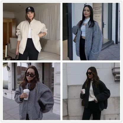 Veste bomber printanière et surdimensionnée pour femmes - Aurelles