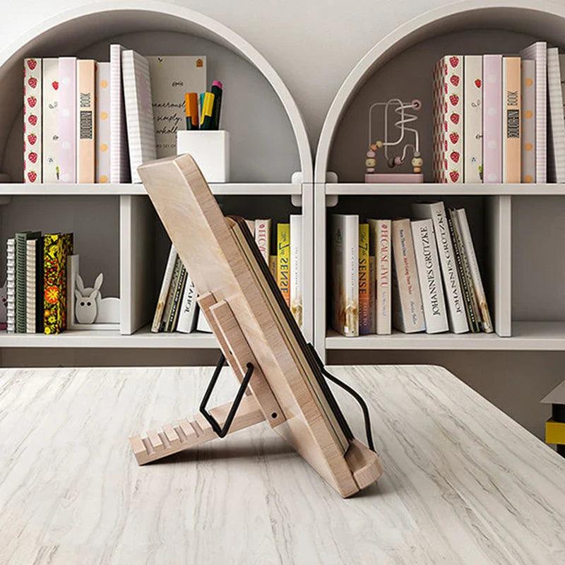 Support de Lecture en Bois Réglable et Pliable pour Livres, Partitions et Recettes