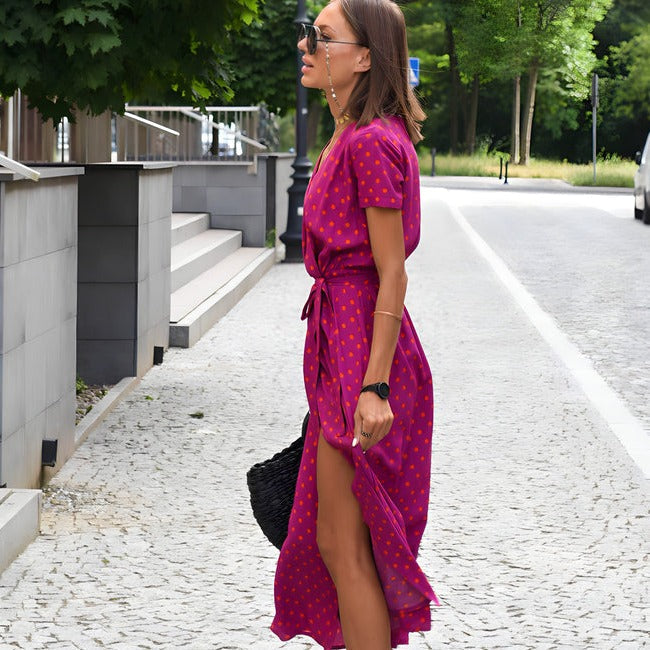 Robe à Col V pour Femmes – Design Élégant Sans Manches - Aurelles