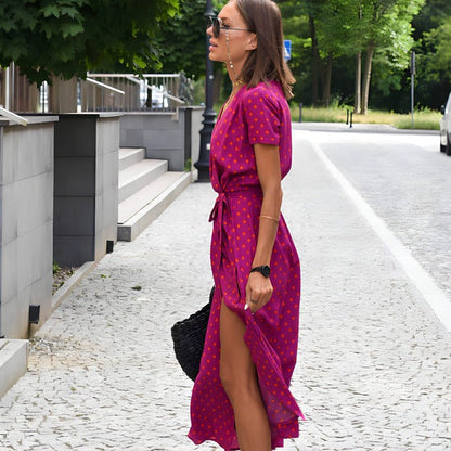 Robe à Col V pour Femmes – Design Élégant Sans Manches - Aurelles