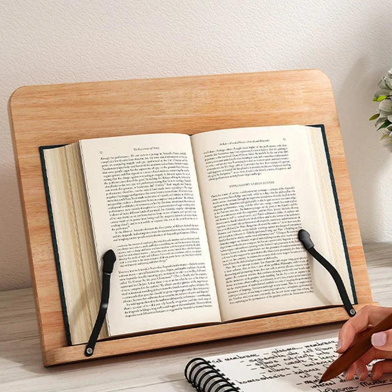 Support de Lecture en Bois Réglable et Pliable pour Livres, Partitions et Recettes