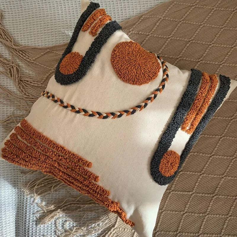 Velora – Coussins d’Accent Tissés et Capitonnés Chauds et Élégants