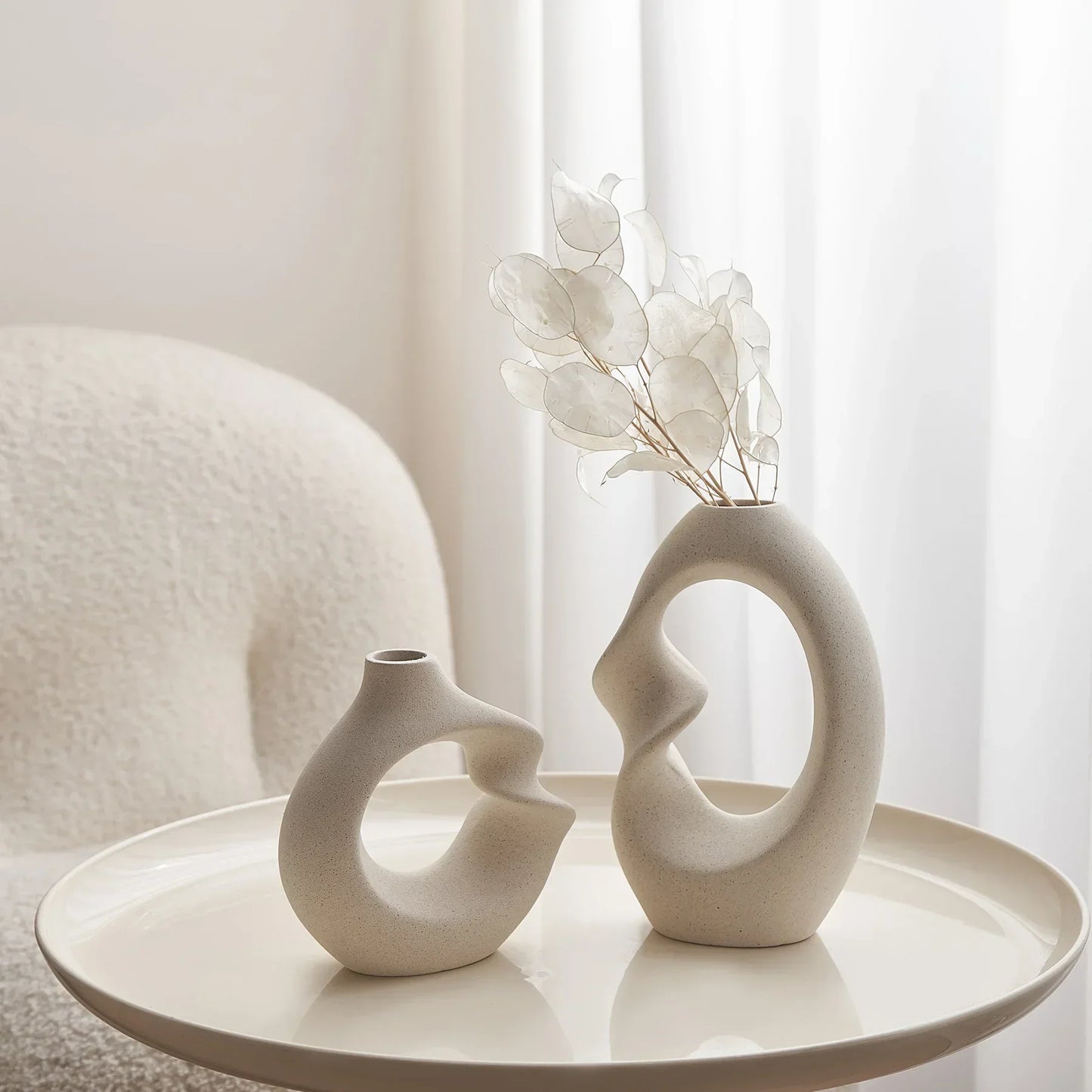 Velora – Ensemble de Vases Sculpturaux en Céramique
