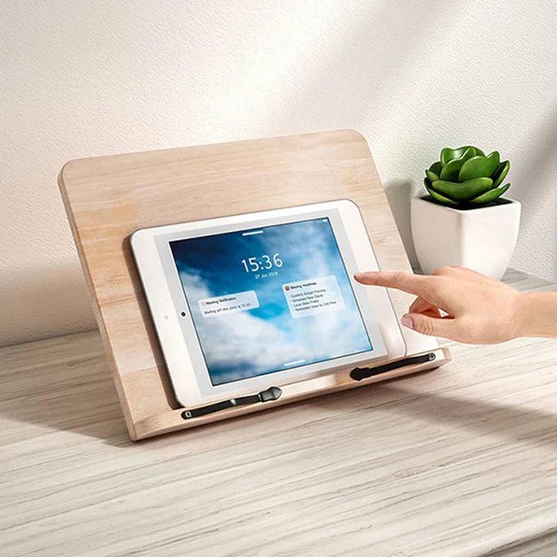 Support de Lecture en Bois Réglable et Pliable pour Livres, Partitions et Recettes