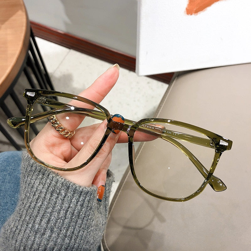 Lunettes Correctrices pour Myopie avec Filtre Anti-Lumière Bleue Monture Carrée Verres Antireflets