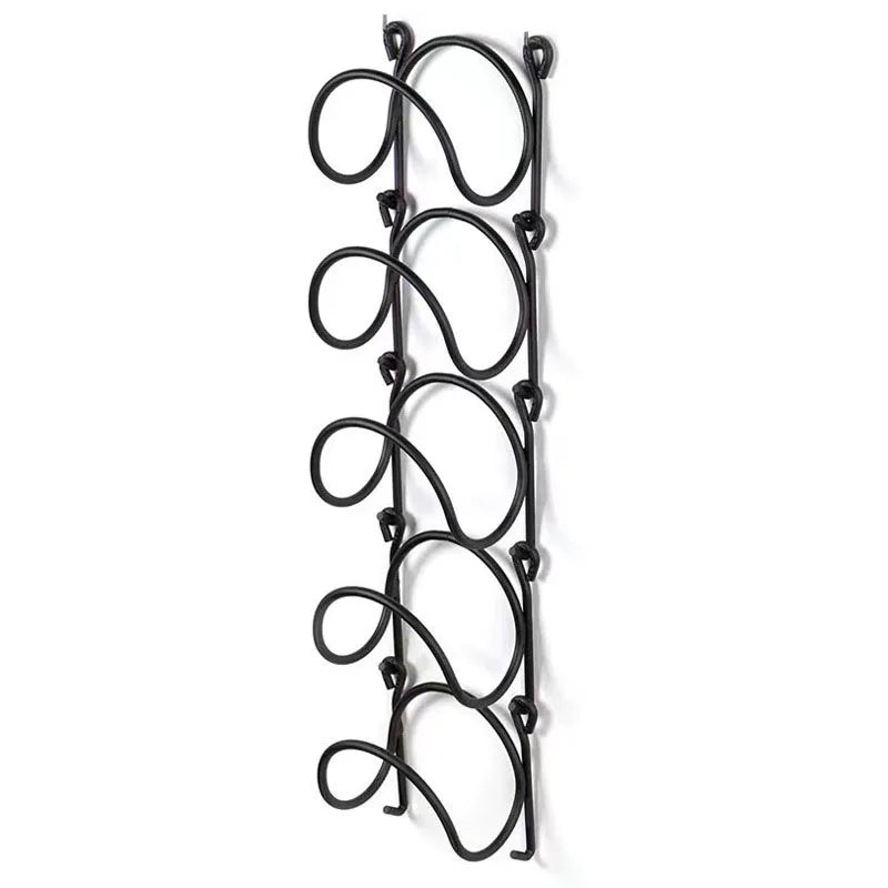 Porte-Serviettes Mural en Fer Forgé Noir à Boucles Ondulées Style Spa Vintage pour Salle de Bain