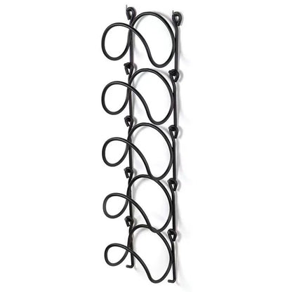 Porte-Serviettes Mural en Fer Forgé Noir à Boucles Ondulées Style Spa Vintage pour Salle de Bain