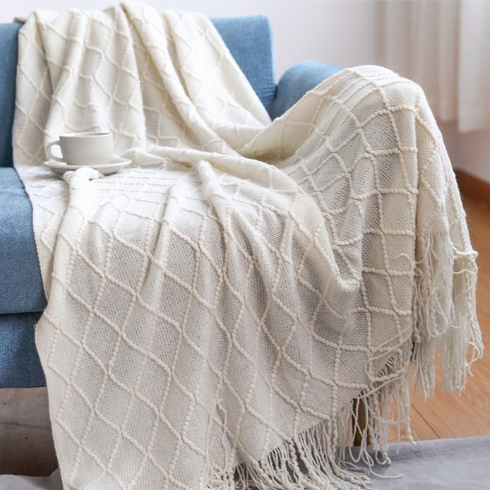 Velora – Plaid Tissé Artisanale Doux et Élégant